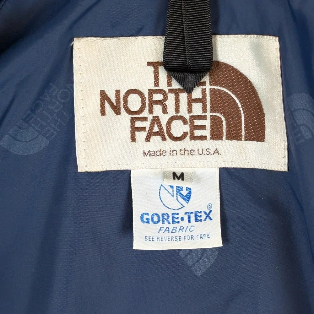 Vintage The North Face Gore-Tex Rain Jacket Mens Medium Blue Hooded Made in USA